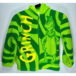 The grinch fleece zip up hoodie size 8